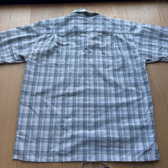PATAGONIA Plaid Short-Sleeved Puckerware seersucker Shirt - L - Picture 5 of 11